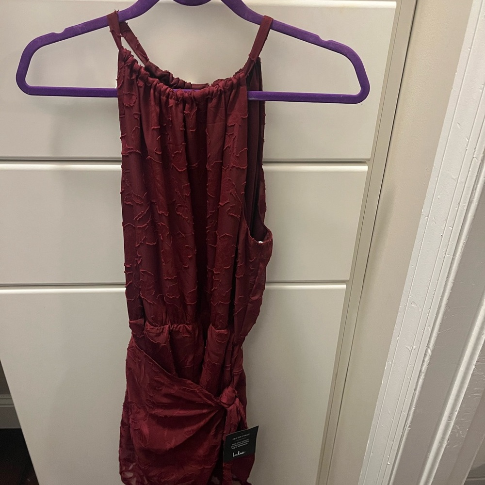 Lulu's Deep Red Textured Dress